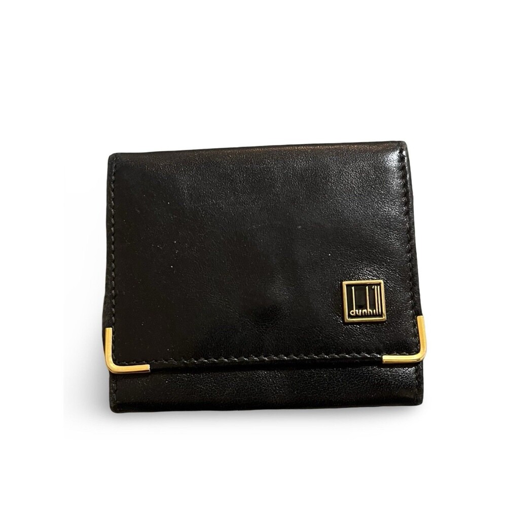 Dunhill Black Leather Mens/Womens Coin Case Pouch